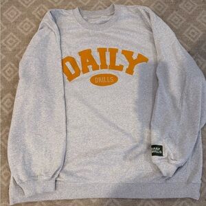 Daily Drills Gray and Yellow fleece sweatshirt